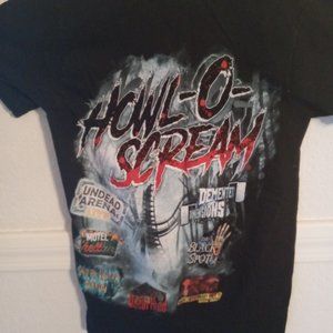 BUSCH GARDENS HOWL O SCREAM UNISEX  BLACK NITE OF TERROR SHIRT SZ XS